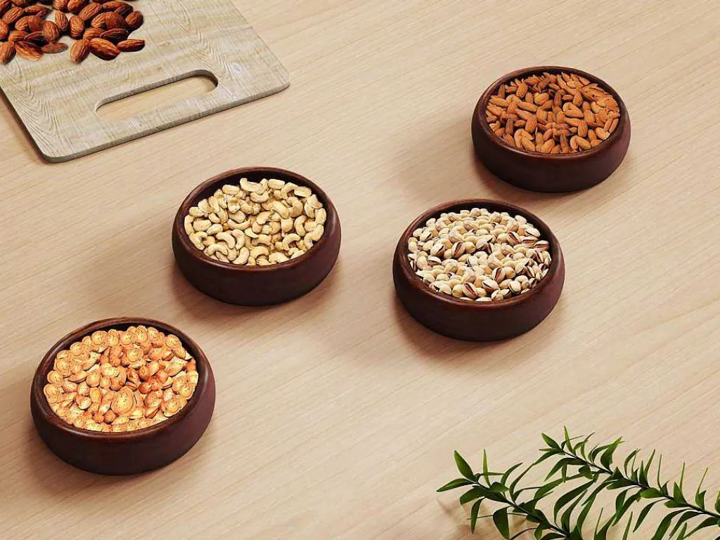 Set Van 4 Schaaltjes - D13 X H4 Cm - Mangohout - Naturel - Valisa-OZAIA Discount
