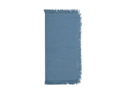 Set Van 4 Servetten Met Franje - Katoen - 45 X 45 Cm - Marineblauw - Pola-OZAIA