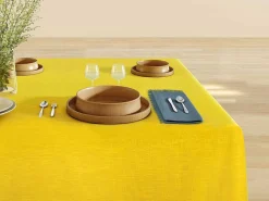 Set Van 4 Servetten Met Franje - Katoen - 45 X 45 Cm - Marineblauw - Pola-OZAIA