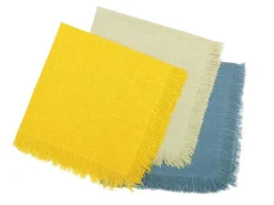 Set Van 4 Servetten Met Franje - Katoen - 45 X 45 Cm - Marineblauw - Pola-OZAIA