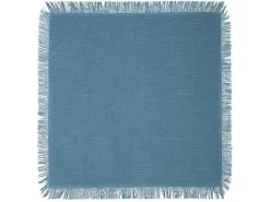 Set Van 4 Servetten Met Franje - Katoen - 45 X 45 Cm - Marineblauw - Pola-OZAIA