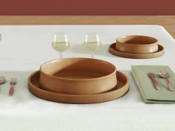 Set Van 4 Servetten Van Katoen - 45 X 45 Cm - Groen - Beige Rand - Loania-OZAIA Online