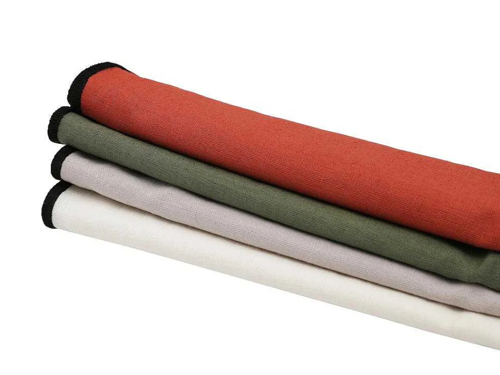 Set Van 4 Servetten Van Katoen En Linnen - 45 X 45 Cm - Gebroken Wit - Borina-OZAIA Hot
