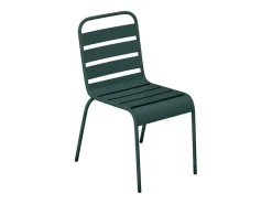 Set Van 2 Stapelbare Metalen Tuinstoelen - Dennengroen - Mirmande Van-MYLIA Sale