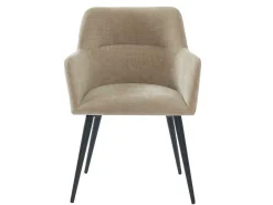 Set Van 2 Stoelen Heka - Met Armleuningen - Stof En Metaal - Beige-Vente-unique Sale