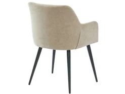 Set Van 2 Stoelen Heka - Met Armleuningen - Stof En Metaal - Beige-Vente-unique Sale