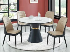 Set Van 2 Stoelen In Kunstleer En Metaal - Beige En Antraciet - Mildura-Vente-unique Hot