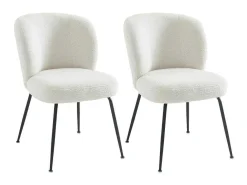 Set Van 2 Stoelen In Ribfluweel En Metaal - Wit - Polpona Van Pascal Morabito-Vente-unique Online