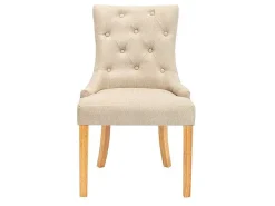 Set Van 2 Stoelen Jolia - Stof En Houten Poten - Beige-Vente-unique Discount