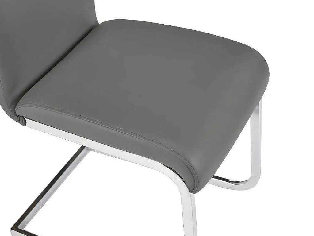 Set Van 4 Stoelen Lirica - Grijs Kunstleer-Vente-unique Discount