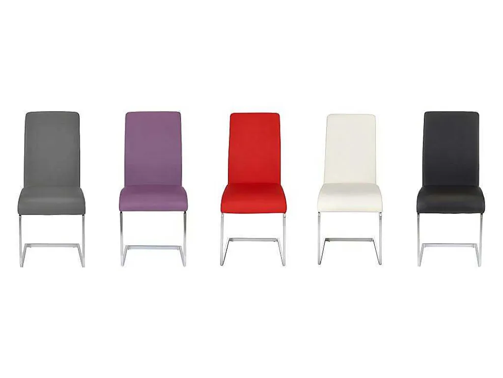 Set Van 4 Stoelen Lirica - Grijs Kunstleer-Vente-unique Discount