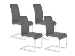 Set Van 4 Stoelen Lirica - Grijs Kunstleer-Vente-unique Discount