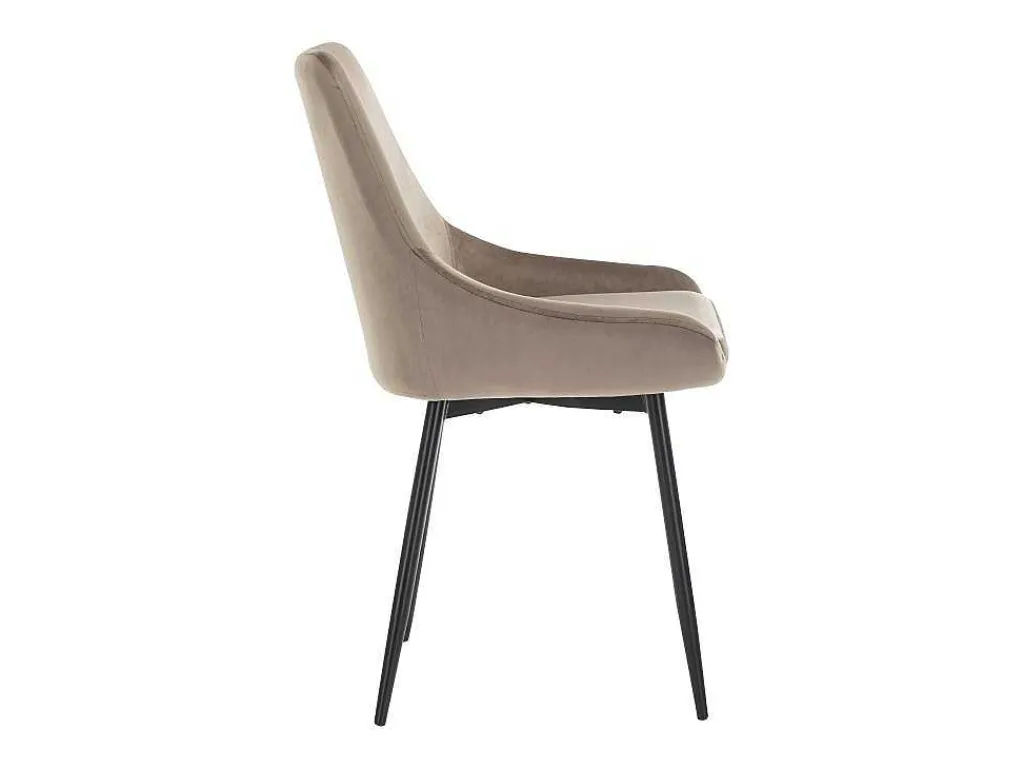 Set Van 2 Stoelen Masurie - Fluweel - Taupe-Vente-unique Clearance