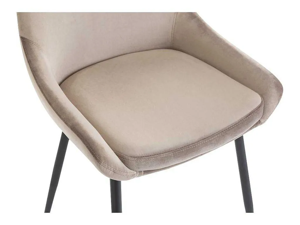 Set Van 2 Stoelen Masurie - Fluweel - Taupe-Vente-unique Clearance