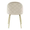 Set Van 2 Stoelen Melbourne - Fluweel En Goudkleurig Metaal - Beige-Vente-unique Outlet