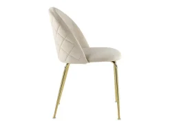 Set Van 2 Stoelen Melbourne - Fluweel En Goudkleurig Metaal - Beige-Vente-unique Outlet