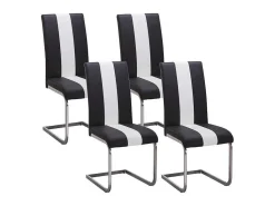 Set Van 4 Stoelen Trinity Van Kunstleer - Zwart En Wit - Van Pascal Morabito-Vente-unique Best