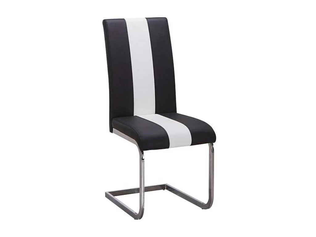 Set Van 4 Stoelen Trinity Van Kunstleer - Zwart En Wit - Van Pascal Morabito-Vente-unique Best