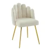 Set Van 2 Stoelen Van Bouclestof En Goudkleurig Metaal - Cremewit - Altinam Van-PASCAL MORABITO Discount