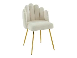 Set Van 2 Stoelen Van Bouclestof En Goudkleurig Metaal - Cremewit - Altinam Van-PASCAL MORABITO Discount