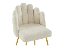 Set Van 2 Stoelen Van Bouclestof En Goudkleurig Metaal - Cremewit - Altinam Van-PASCAL MORABITO Discount