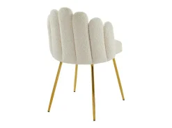 Set Van 2 Stoelen Van Bouclestof En Goudkleurig Metaal - Cremewit - Altinam Van-PASCAL MORABITO Discount