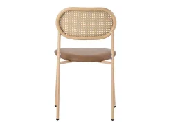 Set Van 4 Stoelen Van Kunstleer En Rotan - Metalen Poten - Bruin-ModernLuxe Sale