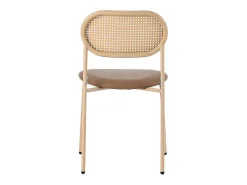 Set Van 4 Stoelen Van Kunstleer En Rotan - Metalen Poten - Bruin-ModernLuxe Sale