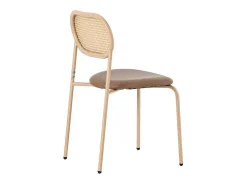 Set Van 4 Stoelen Van Kunstleer En Rotan - Metalen Poten - Bruin-ModernLuxe Sale