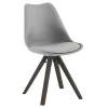 Set Van 6 Stoelen Van Polypropyleen En Beuken - Grijs En Donker Naturel - Serani-Vente-unique Online