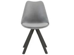 Set Van 6 Stoelen Van Polypropyleen En Beuken - Grijs En Donker Naturel - Serani-Vente-unique Online