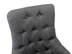Set Van 6 Stoelen Van Stof En Heveahout - Grijs - Mervia-Vente-unique Clearance