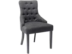 Set Van 6 Stoelen Van Stof En Heveahout - Grijs - Mervia-Vente-unique Clearance