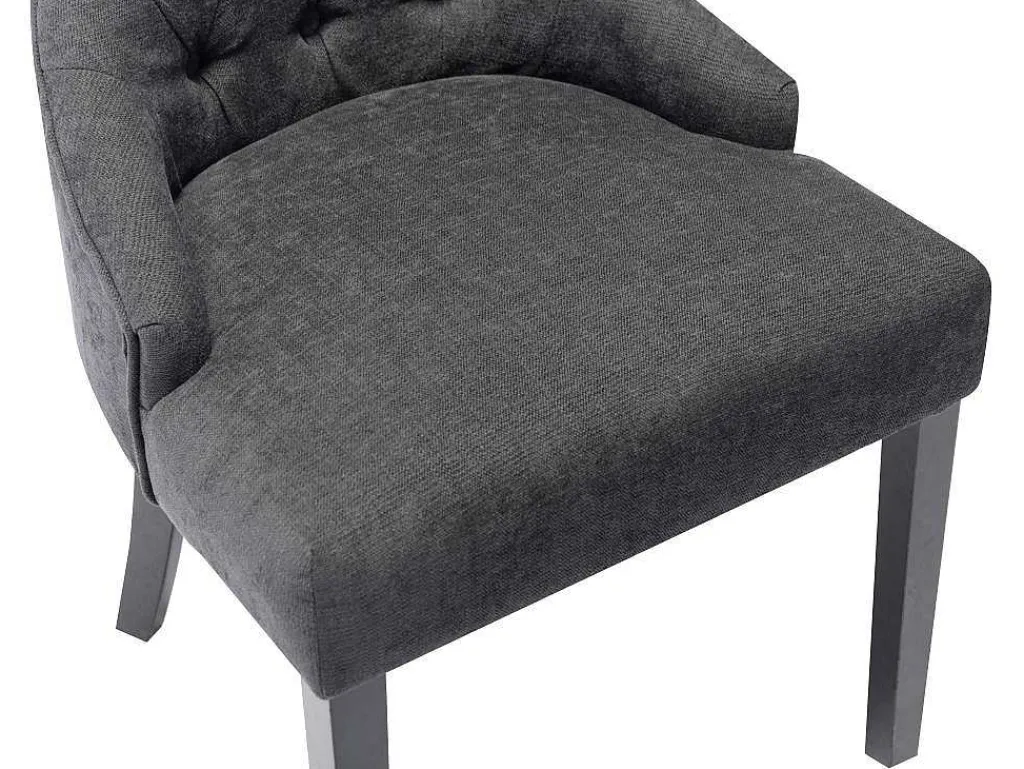 Set Van 6 Stoelen Van Stof En Heveahout - Grijs - Mervia-Vente-unique Clearance