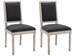 Set Van 2 Stoelen Van Stof En Heveahout - Zwart - Amboisette-Vente-unique Discount