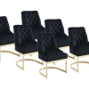 Set Van 6 Stoelen Van Velours En Goudkleurig Roestvrij Staal - Zwart - Porilaso Van-PASCAL MORABITO Discount