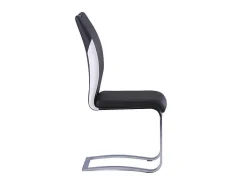 Set Van 4 Stoelen Winch - Zwart / Wit Kunstleer - Poten Van Chroom Metaal-Vente-unique Clearance