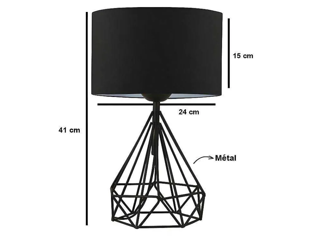 Set Van 2 Tafellampen Van Metaal Met Stoffen Kap - Zwart - H41 Cm - Anaia-OZAIA Hot