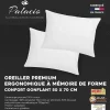 Set Van 2 Traagschuim Hoofdkussen 50 X 70 Cm - Perkaal Katoen - 91 Draden/Cm - 750 Gr - Wit - Auxence-Palacio Online