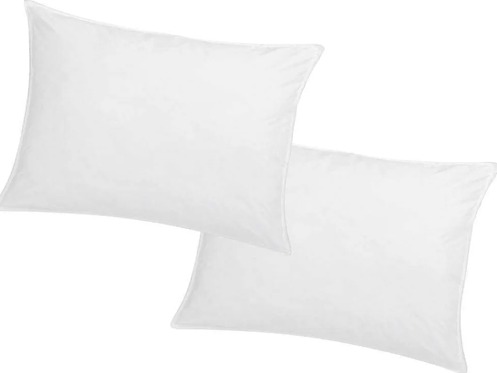 Set Van 2 Traagschuim Hoofdkussen 50 X 70 Cm - Perkaal Katoen - 91 Draden/Cm - 750 Gr - Wit - Auxence-Palacio Online