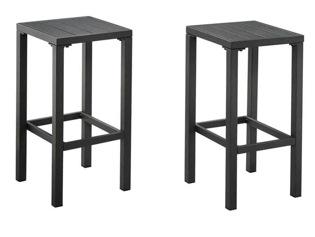 Set Van 2 Tuinbarkrukken Van Aluminium - Antraciet - Walpole Van-MYLIA Hot