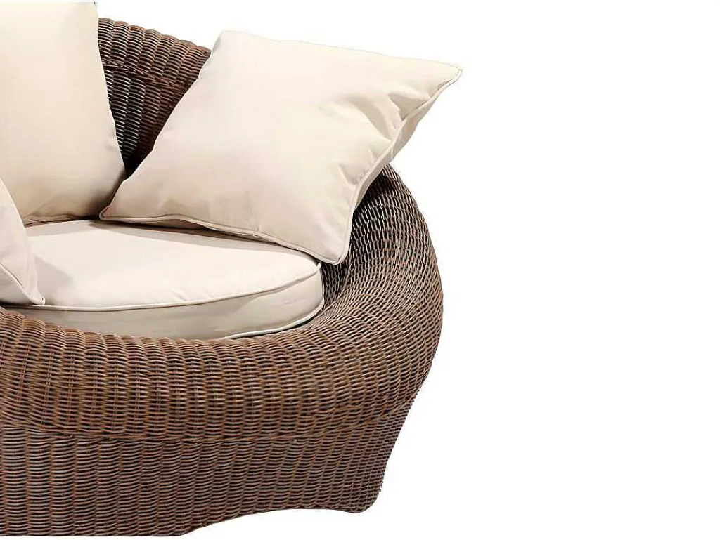Set Van 2 Tuinstoelen Van Karamelkleurig Gevlochten Hars - Whiteheaven-MYLIA Outlet