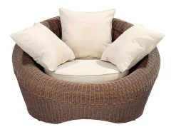 Set Van 2 Tuinstoelen Van Karamelkleurig Gevlochten Hars - Whiteheaven-MYLIA Outlet