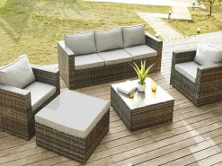 Set Van 2 Tuinstoelen Van Geweven Hars - Grijs - Anori-MYLIA Online