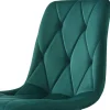 Set Van 4 Velvet Stoelen - Metalen Structuur - Ruitpatroon - Groen-ModernLuxe Online
