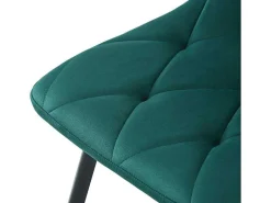 Set Van 4 Velvet Stoelen - Metalen Structuur - Ruitpatroon - Groen-ModernLuxe Online