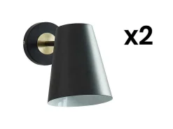 Set Van 2 Vintage Wandpanelen - Ijzer - H. 33 Cm - Zwart - Trevis-OZAIA Hot