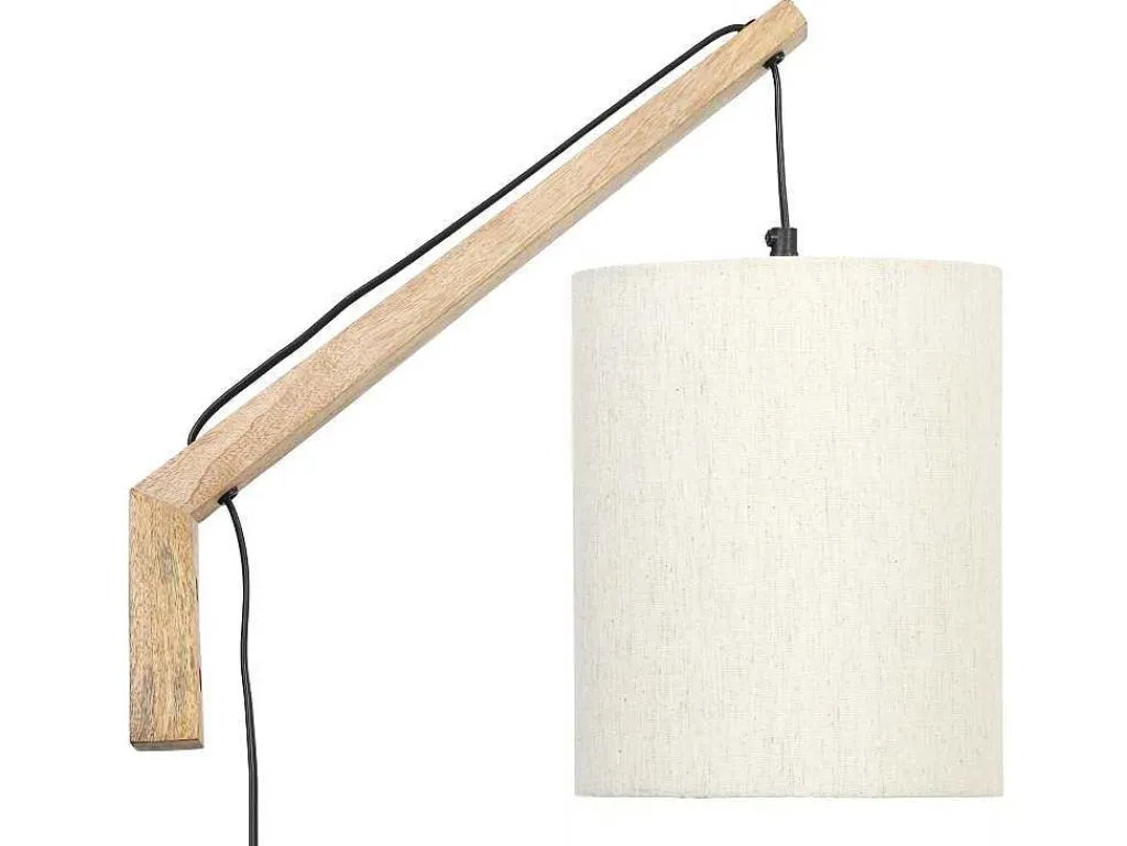 Set Van 2 Wandlampen Met Scandinavische Stijl - D35 X H48 Cm - Hout En Stof - Naturel En Beige - Paliana-OZAIA Clearance