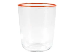 Set Van 6 Waterglazen Met Oranje Rand - 31,5 Cl - D. 8 X H. 9,5 Cm - Azuran-OZAIA Discount