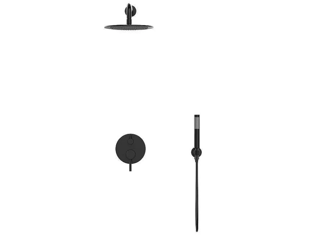 Set Van Inbouwdouche Met Mechanische Mengkraan - Mat Zwart - Tamise-Shower & Design Outlet